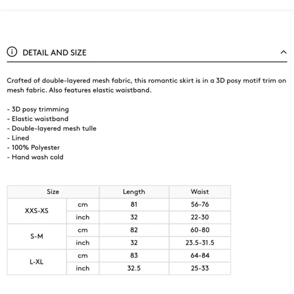 NWOT Chicwish 3D POSY LINED DOUBLE-LAYERED MESH MIDI SKIRT IN DUSTY BLUE XS - Picture 12 of 14